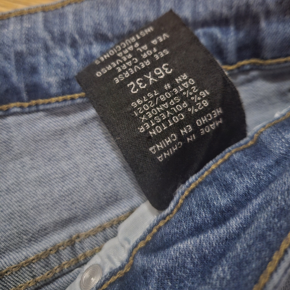 Waimea Skinny Fit Denim Jeans 👖 size 36x32 stretchy light blue distressed - Picture 9 of 9
